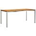 Set pranzo giardino  5 pezzi in legno massello di teak, Tavolo pranzo esterno  180x90x75 cm in legno massello di teak, Sedie giardino impilabili  4 pz in legno massello di teak e metallo - Foto miniatura 4
