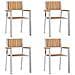 Set pranzo giardino  5 pezzi in legno massello di teak, Tavolo pranzo esterno  180x90x75 cm in legno massello di teak, Sedie giardino impilabili  4 pz in legno massello di teak e metallo - Foto miniatura 5
