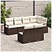 Set da giardino  in 7 pezzi con cuscini Marrone Rattan in polietilene, Divano da giardino  per 2 persone con cuscini Marrone Rattan in polietilene - Foto miniatura 3