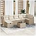 Set Di Divano da Giardino a 8 Pezzi con Cuscini Beige Polyrattan - Foto miniatura 2