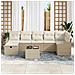 Set Di Divano da Giardino a 8 Pezzi con Cuscini Beige Polyrattan - Foto miniatura 3