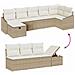 Set Di Divano da Giardino a 8 Pezzi con Cuscini Beige Polyrattan - Foto miniatura 9