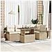 Set divani giardino con cuscini Beige Rattan - Foto miniatura 2