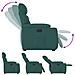 Poltrona Alzapersona Reclinabile Elettrica Verde Scuro Tessuto - Foto miniatura 8