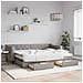 Divano Letto Estraibile con Cassetti Tortora 80x200 cm Tessuto - Foto miniatura 2