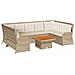 Set Divani da Giardino 7 pz con Cuscini in Polyrattan Beige - Foto miniatura 1