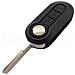 Guscio Di Ricambio Nero A 3 Pulsanti Compatibile Con Chiave Pieghevole Telecomando Fiat 500 - Foto miniatura 1