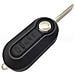 Guscio Di Ricambio Nero A 3 Pulsanti Compatibile Con Chiave Pieghevole Telecomando Fiat 500 - Foto miniatura 3