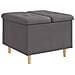 Pouf contenitore Grigio 60 x 60 x 45 cm Pelle sintetica - Foto miniatura 1