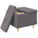 Pouf contenitore Grigio 60 x 60 x 45 cm Pelle sintetica - Foto miniatura 3