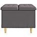 Pouf contenitore Grigio 60 x 60 x 45 cm Pelle sintetica - Foto miniatura 5