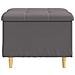 Pouf contenitore Grigio 60 x 60 x 45 cm Pelle sintetica - Foto miniatura 6