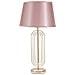 Lampada Da Tavolo Krista In Ferro Dorato Con Paralume In Tessuto Rosa Cipria - Foto miniatura 1
