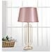 Lampada Da Tavolo Krista In Ferro Dorato Con Paralume In Tessuto Rosa Cipria - Foto miniatura 6