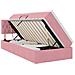Letto con contenitore e LED con led Rosa 100 x 200 cm Velluto - Foto miniatura 1