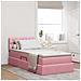 Letto con contenitore e LED con led Rosa 100 x 200 cm Velluto - Foto miniatura 2