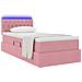 Letto con contenitore e LED con led Rosa 100 x 200 cm Velluto - Foto miniatura 3