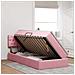 Letto con contenitore e LED con led Rosa 100 x 200 cm Velluto - Foto miniatura 4