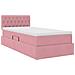 Letto con contenitore e LED con led Rosa 100 x 200 cm Velluto - Foto miniatura 6