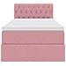 Letto con contenitore e LED con led Rosa 100 x 200 cm Velluto - Foto miniatura 8
