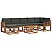 Set di divani da esterno con cuscino 8 pcs Naturale e Antracite - Foto miniatura 1