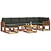 Set di divani da esterno con cuscino 8 pcs Naturale e Antracite - Foto miniatura 3