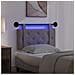 Testiera sospesa Con luce LED Grigio PU Antico - Foto miniatura 5