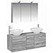 Set di mobili per il bagno 4 pcs Sonoma grigio - Foto miniatura 1