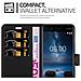 Custodia Compatibile Con Nokia 8 In Nero Carbone - Coperchio Protettiva Con Chiusura Magnetica, Funzione Stand E Tasca Per Le Carte - Foto miniatura 4