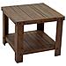 Tavolino Da Salotto Quadrato Noce Country 2 Piani 60x60xh. 50 Cm - Foto miniatura 1