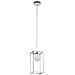 Lampada A Sospensione Industriale E Retrò Cromata 1 Luce Con Paralume In Vetro, G9 - Foto miniatura 3