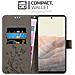 Custodia Compatibile Con Google Pixel 6 Pro In Grigio Fiore - Coperchio Protettivo In Design Floreale Con Chiusura Magnetica, Funzione Stand E Slot Per Carte - Foto miniatura 3