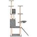 Albero Per Gatti Con Tiragraffi In Sisal Grigio Chiaro 154 Cm - Foto miniatura 3