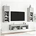 Mobili Tv Con Luci Led 2pz Grigio Cemento 60x30x30 Cm - Foto miniatura 4