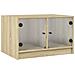 Tavolino Da Salotto Con Ante In Vetro Rovere Sonoma 68x50x42 Cm - Foto miniatura 2