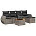Set Divano da Giardino 6 pz con Cuscini Grigio in Polyrattan - Foto miniatura 1