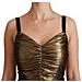 Abito Increspato Aderente Elasticizzato Metallizzato Oro - It36 - Xs - Foto miniatura 5