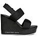 Wedge Sandal Webbing Sandali Sintetico Scarpe Donna Nero Eu 40, Yw0yw01360 0go - Foto miniatura 2