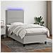 Letto a Molle Materasso e LED Grigio Chiaro 90x190 cm Tessuto - Foto miniatura 4