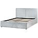 Letto Contenitore Ciniglia Moissac 160 X 200 Cm Azzurro - Foto miniatura 3