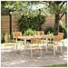 Set Pranzo Giardino  7 Pezzi Legno Massello Teak, Tavolo da Pranzo Esterni  180x90x75 cm Legno Massello Teak, Sedie Giardino Impilabili 2 pcs Legno Massello Teak e Metallo, Sedie Giardino Impilabili 4 pcs Legno Massello Teak e Metallo - Foto miniatura 2