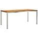 Set Pranzo Giardino  7 Pezzi Legno Massello Teak, Tavolo da Pranzo Esterni  180x90x75 cm Legno Massello Teak, Sedie Giardino Impilabili 2 pcs Legno Massello Teak e Metallo, Sedie Giardino Impilabili 4 pcs Legno Massello Teak e Metallo - Foto miniatura 4