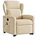 Poltrona Alzapersona Massaggiante Reclinabile Crema in Tessuto - Foto miniatura 4