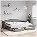Divano Letto Estraibile con Cassetti Tortora 80x200 cm Tessuto - Foto miniatura 2