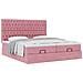 Struttura Letto Pouf con Materassi Rosa 200x200 cm Velluto - Foto miniatura 5