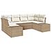 Set Divano da Giardino 6 pcs beige e panna 234 x 154 x 85 cm - Foto miniatura 1
