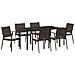 Set da Pranzo per Giardino 7 pcs Marrone Poly Rattan - Foto miniatura 1