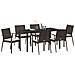 Set da Pranzo per Giardino 7 pcs Marrone Poly Rattan - Foto miniatura 3