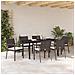 Set da Pranzo per Giardino 7 pcs Marrone Poly Rattan - Foto miniatura 4