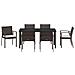 Set da Pranzo per Giardino 7 pcs Marrone Poly Rattan - Foto miniatura 7